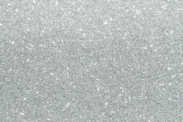Silver sparkle glitter abstract bokeh background Christmas	