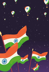 Fototapeta premium indian happy independence day vector ilustration