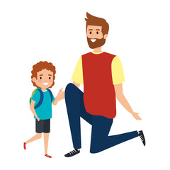 happy student boy with male teacher