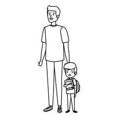 happy student boy with male teacher