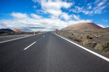 Big empty road in a mountains