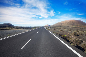 Big empty road in a mountains