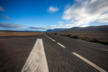 Big empty road in a mountains