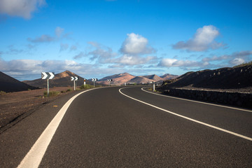 Big empty road in a mountains