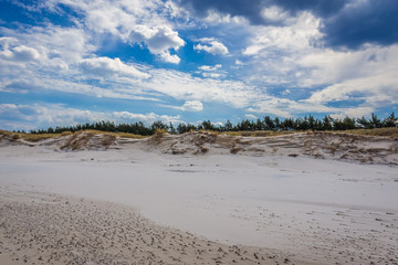 Baltic Sea beach of prtected area of Slowinski National Park in Poland