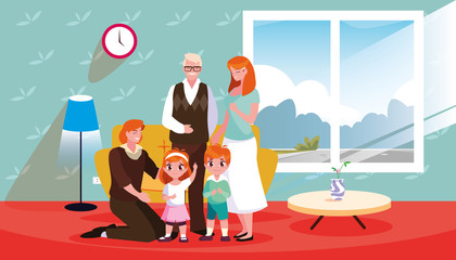 house inside with cute family members