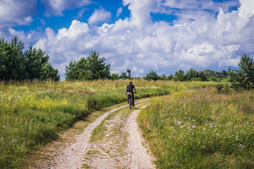 Road to castle in Olsztyn village, one of the chain of 25 medieval castles called Eagles Nests Trail in Poland