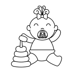 cute little baby girl with pile rings
