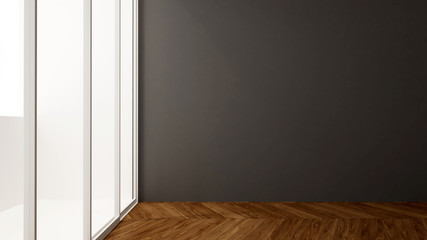 Fototapeta premium Space design for apartment room or hotel room artwork. Empty room design for artwork. 3D Illustration