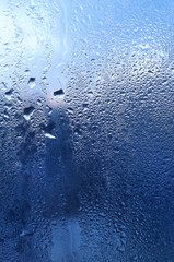 Water drops on window glass