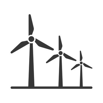 black silhouette windmill alternative and renewable energy icon vector illustration