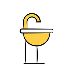 basin and sink icon yellow hand drawn