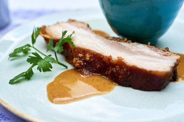 Schweinsbraten Schwein Braten Biergarten