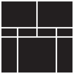 Vector mood board of nine frames. Photo collage templates.