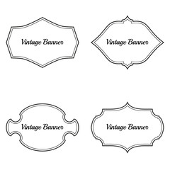 Set of vintage vector frames. Old fashion banners on white background.