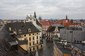 Obraz premium View of the city of Wroclaw from the high point. Poland