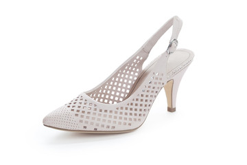 Female high heeled sandals isolated on white background