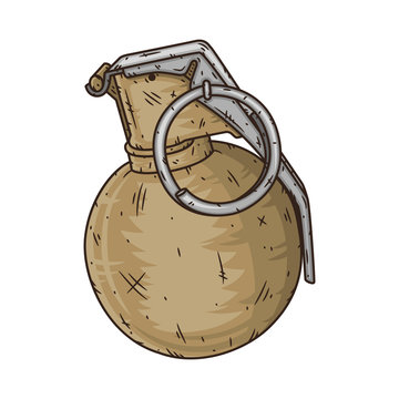 Hand grenade M67 in hand drawn style. Vector illustration.