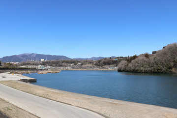 Fototapeta na wymiar 島田湖（山梨県上野原市）,lake shimada,uenohara,yamanashi,japan