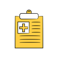 medical report icon yellow color theme