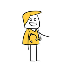 doctor character yellow stick figure 