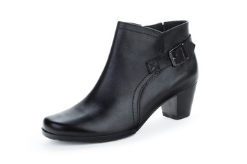 Leather ankle boots for women isolated on white background