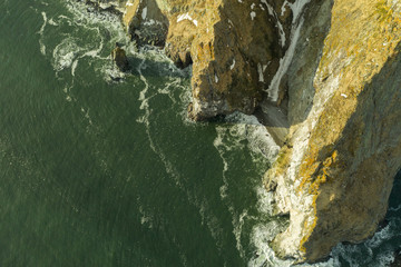 The top view on the northwest rocky coast of the Bering Sea, the Chukchi region.