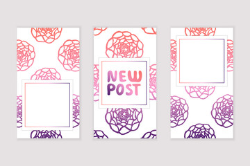 Set of social media stories templates
