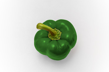 Draufsicht einer grünen Paprika