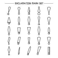 exclamation mark symbol set line design