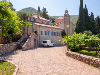 Fototapeta na wymiar The Holy Trinity Church of the Praskvica Monastery, Celobrdo, Montenegro.