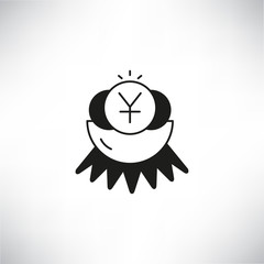 money coin yuan in nest for passive income and investment concept
