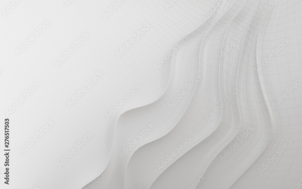 Poster abstract of smooth shape for architectural design, curve line ,white background with free form wave,