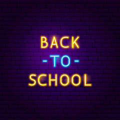 Back to School Text Neon Label