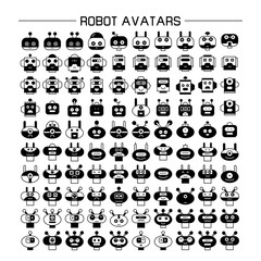 vector set of robot avatar icons 