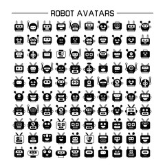 vector set of robot avatar icons 