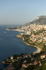 Fototapeta na wymiar Monaco and Roquebrune-Cap-Martin, Cote d'Azur of French Riviera.