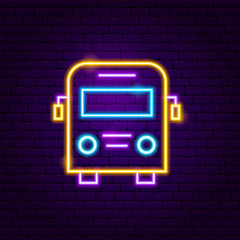 School Bus Neon Label
