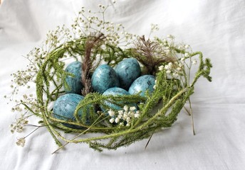 easter eggs in nest, easter holiday