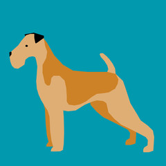 Paper cut terrier dog pattern background. Abstract childish crafted dog for design birthday card, party invitation, poster, pet shop store sale, veterinary clinic advertising, bag print etc.