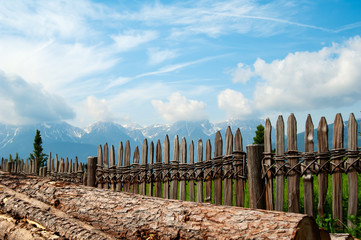 Obraz premium view from the earth pyramids on natural park Fanes-Sennes-Prags
