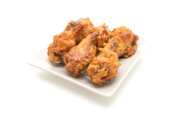 fried chicken on white background