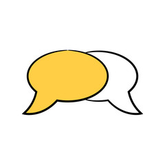 speech bubble icon yellow hand drawn theme