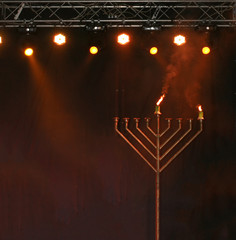 Big Hanukia is on the scene. Hanukkah holiday.