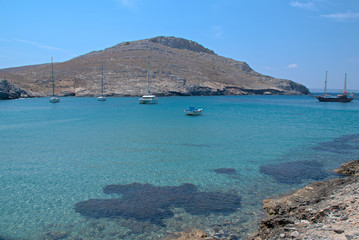 view of an island of pserimos greece