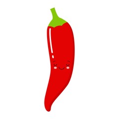 Isolated happy cute red pepper. Vector illustration design