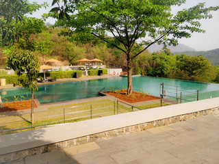 Swimming pool view from hotel room