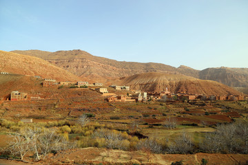 Mountain landscape on the road from Marrakesh to Ouarzazate.