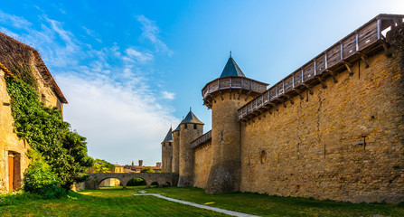 Fototapeta na wymiar Cité de Carcassonne dans l'Aude en Occitanie, France