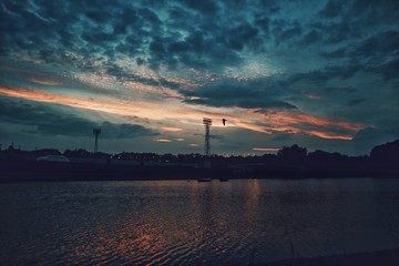 Fototapeta premium sunset over city